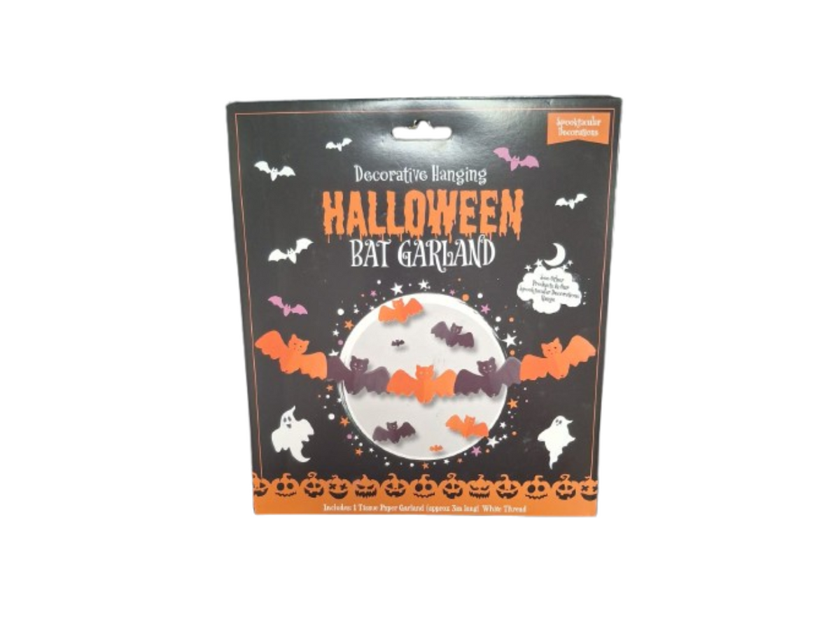 Hanging Halloween Bat Garland | 3M