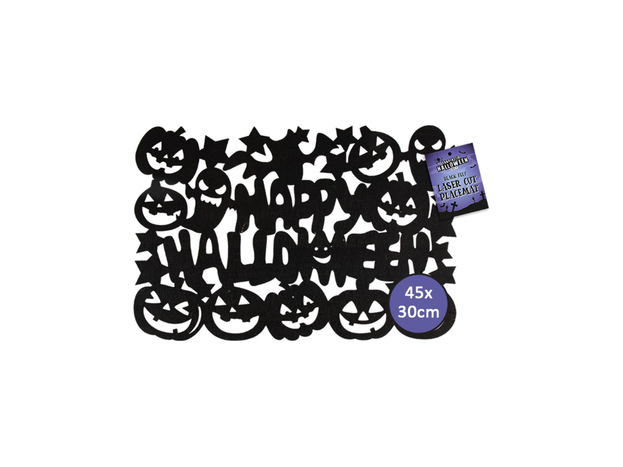 Black Felt Laser Cut Halloween Place mat