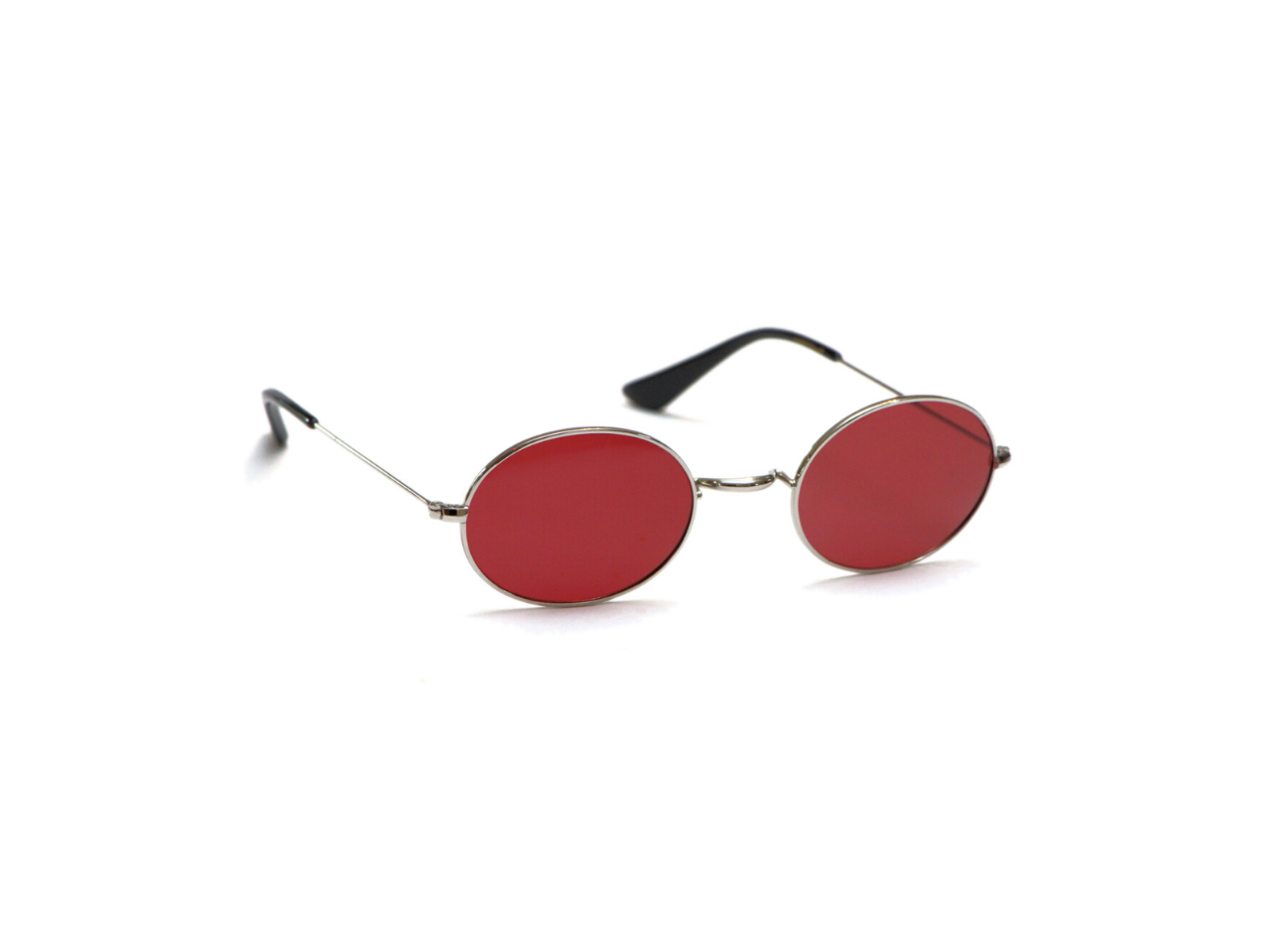 Round Red Glasses | Silver Frame