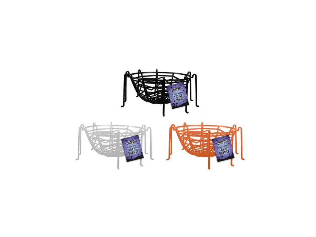 Plastic Spider Treat Basket | 26.5cm