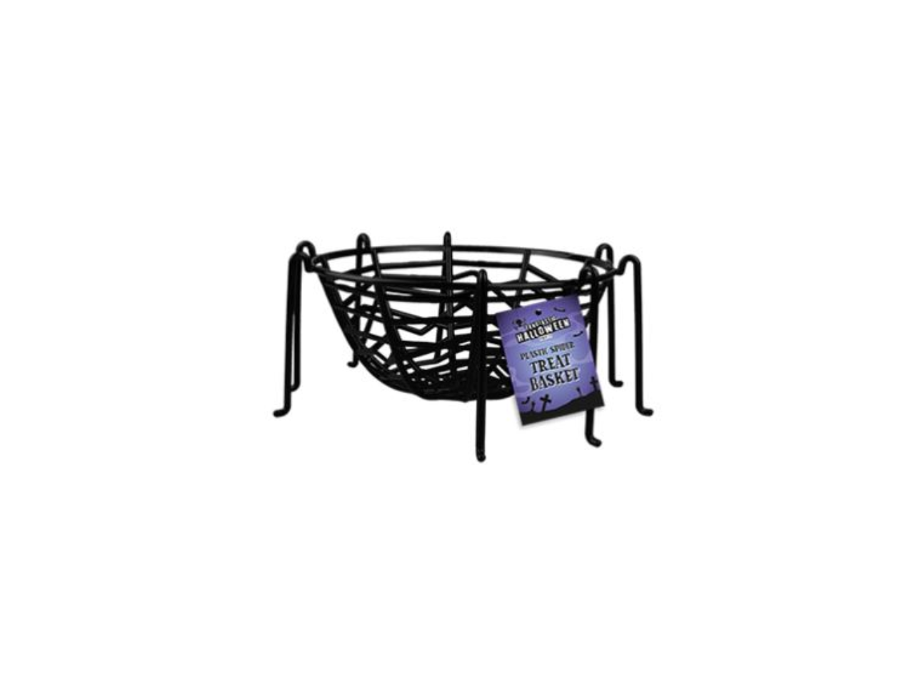 Plastic Spider Treat Basket | 26.5cm