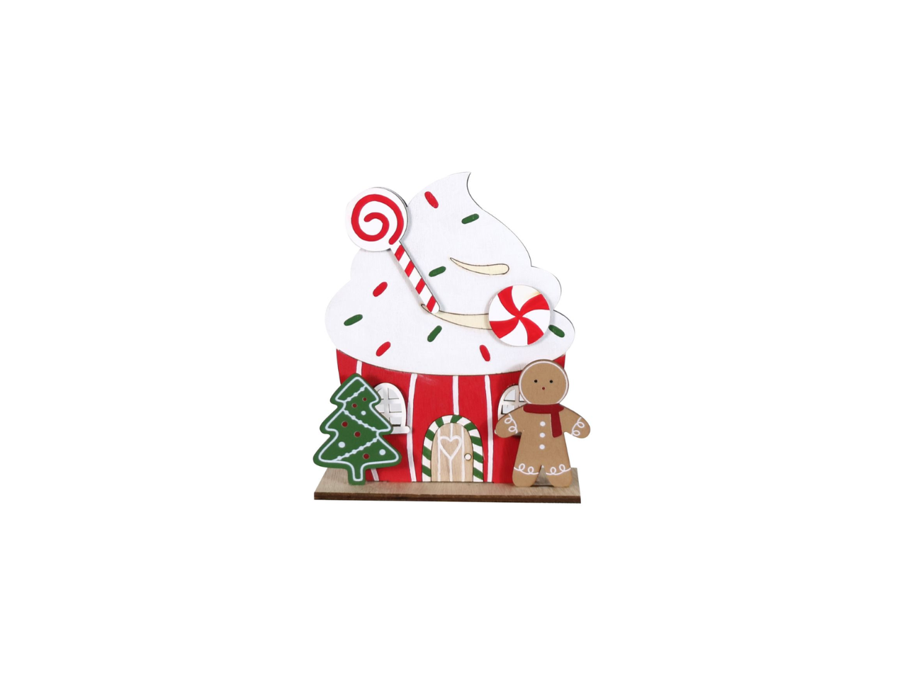 Christmas Candy Cupcake Wooden Decor