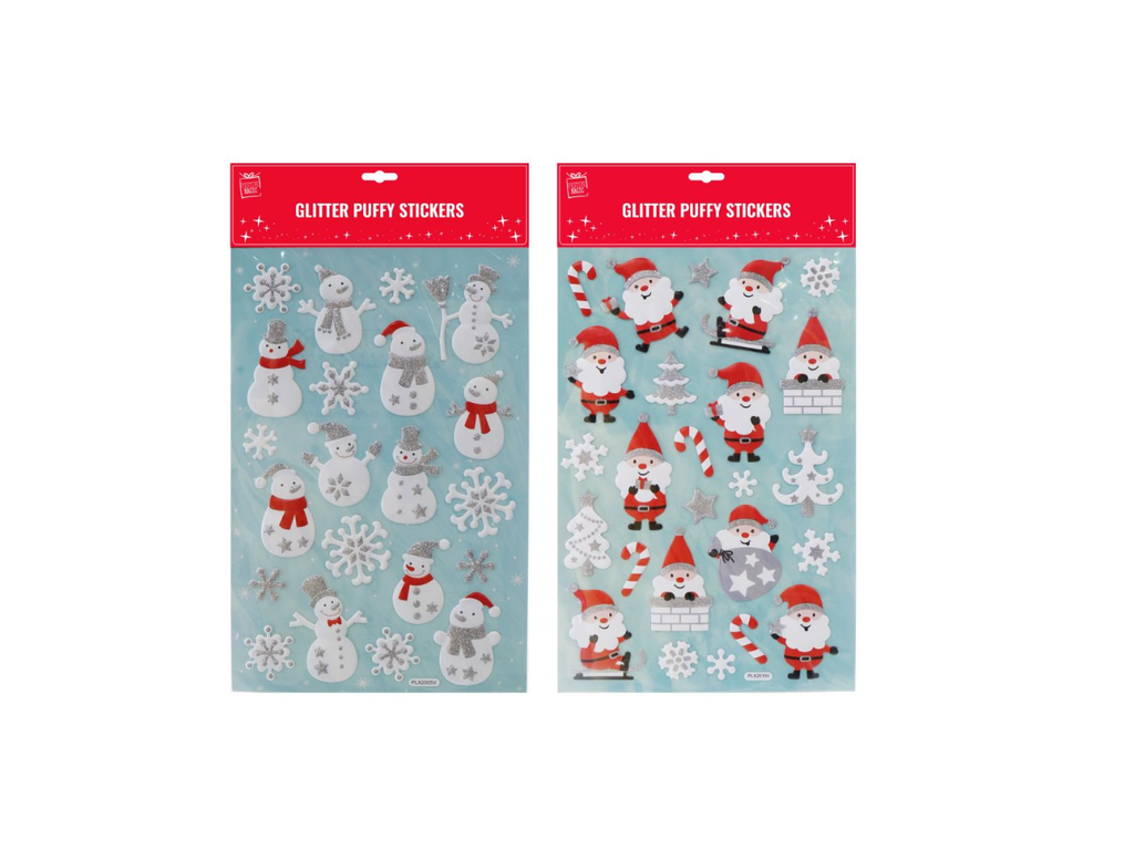 Christmas Glittery Puffy Stickers