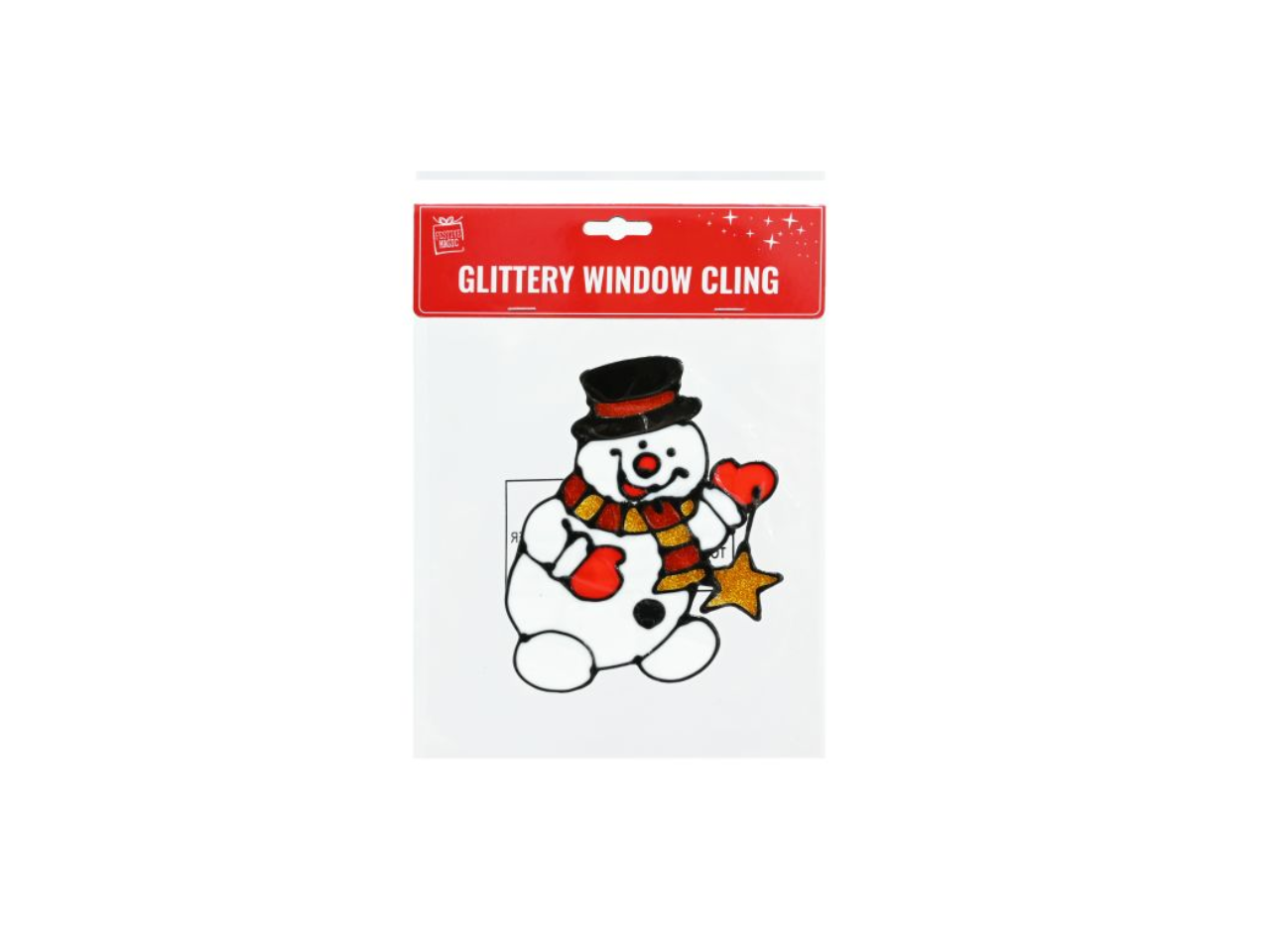 Snowman Glittery Window Cling | 18CM