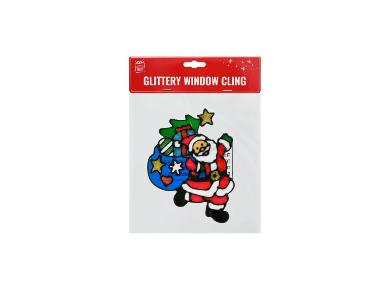 Santa Glittery Window Cling | 18CM