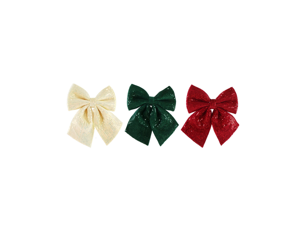 Christmas Velveteen Bow Sequins | 20X26CM
