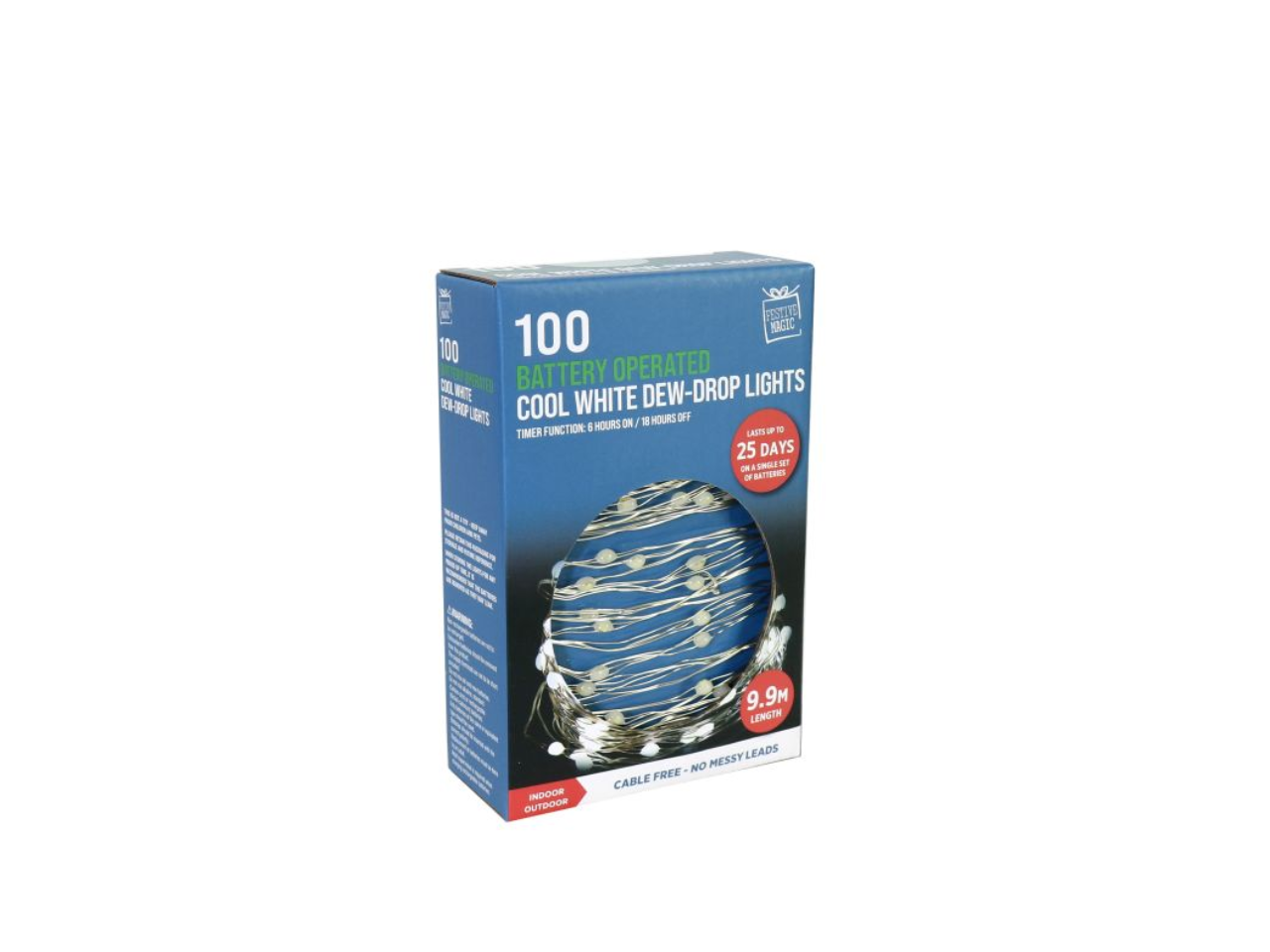 100 White Dew-Drop Wire Lights | LED