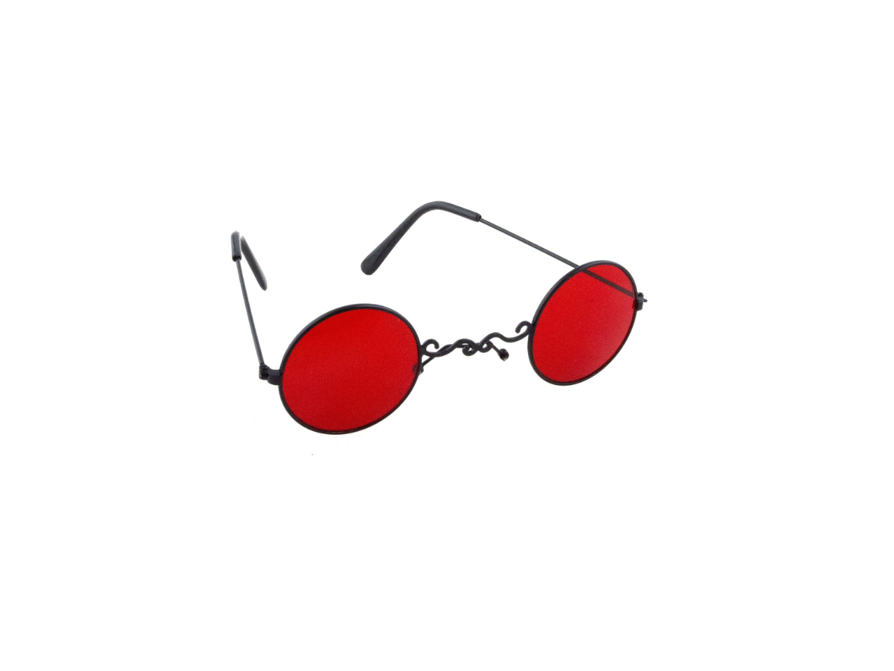 Round Red Glasses | Black Frame