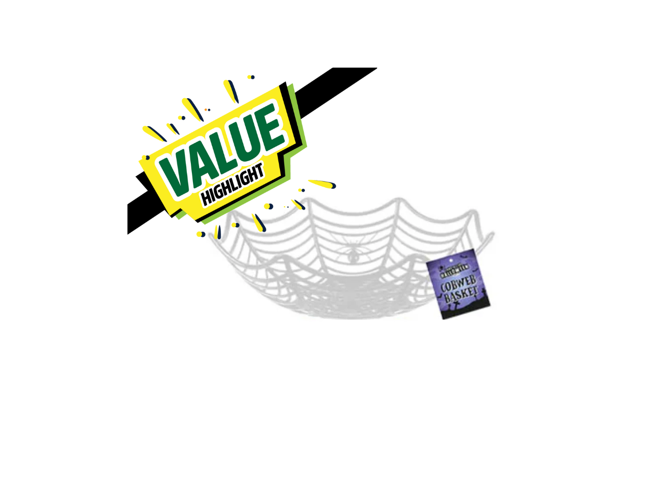 Plastic Cobweb Party Basket | Different Colors