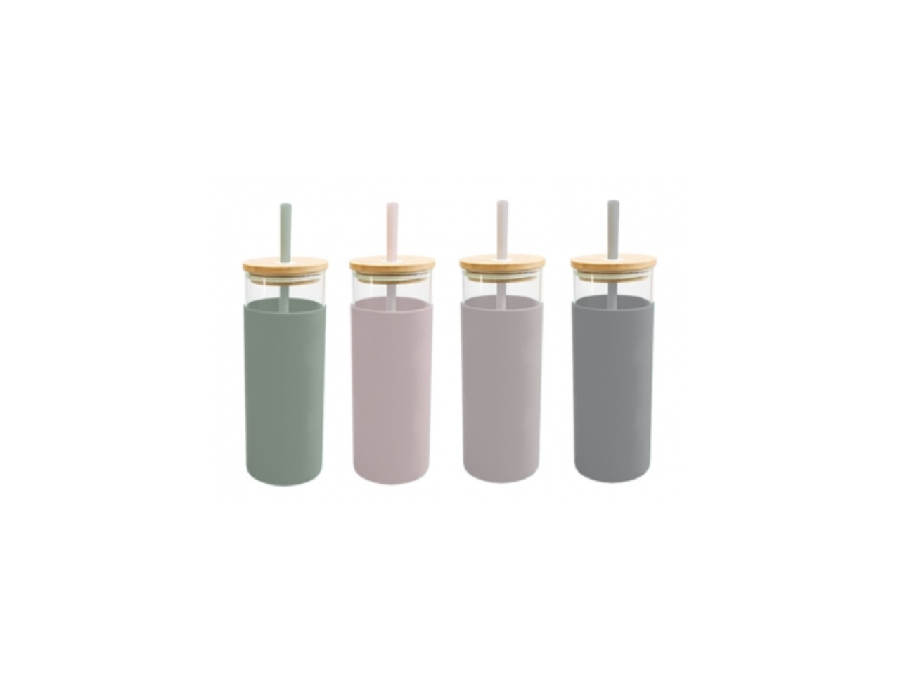 Natural Glass Bottle With Straw | 500ML
