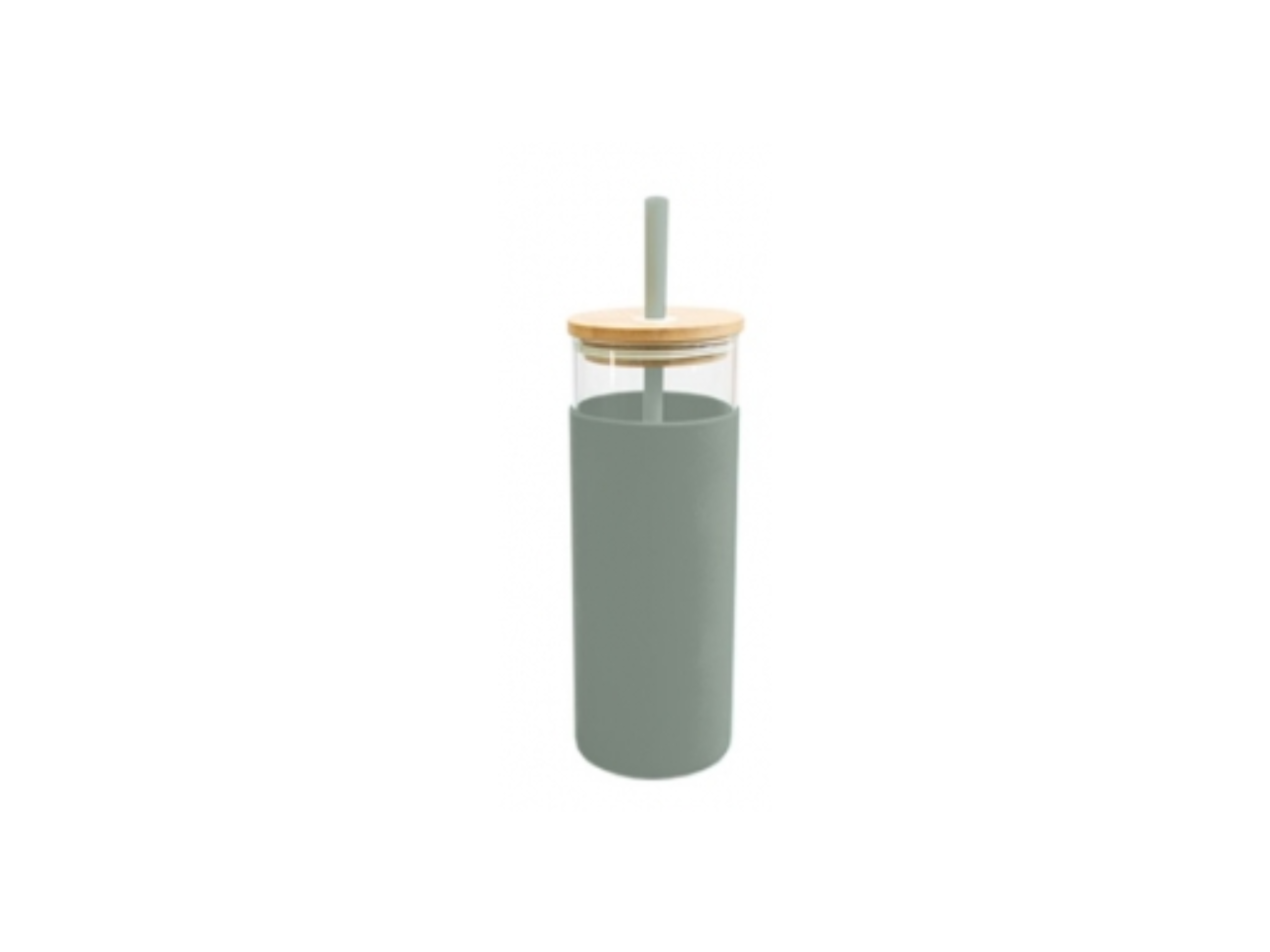 Natural Glass Bottle With Straw | 500ML