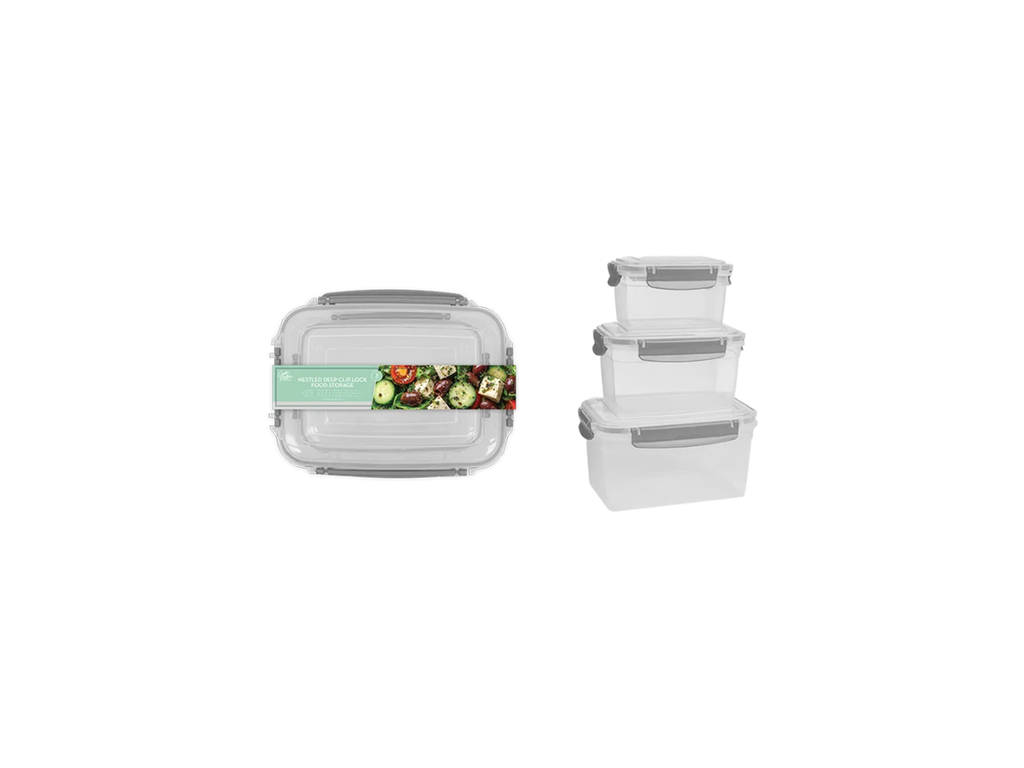 Nestled Deep Clip Lock Food Storage | 3Pcs