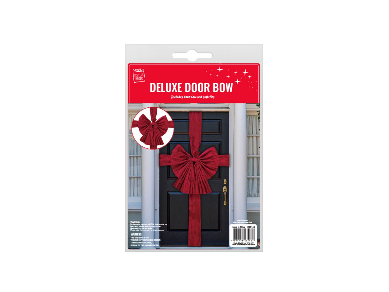 Deluxe Velvet Red Door Bow With Sash