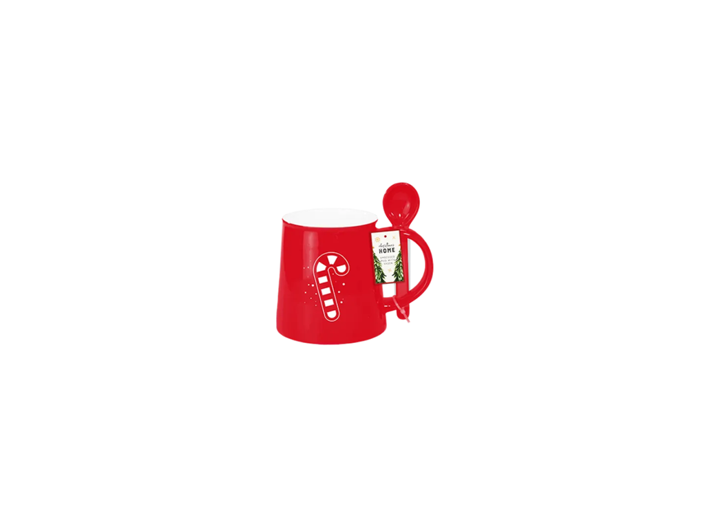 Christmas Embossed Mug With Spoon