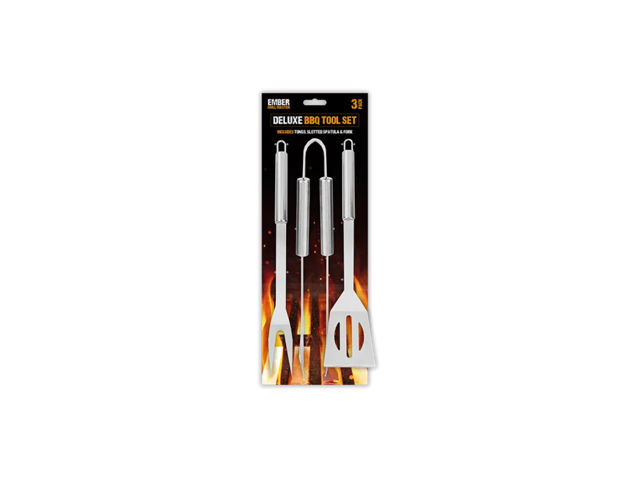 BBQ Deluxe Stainless Steel Tool Set | 3Pcs