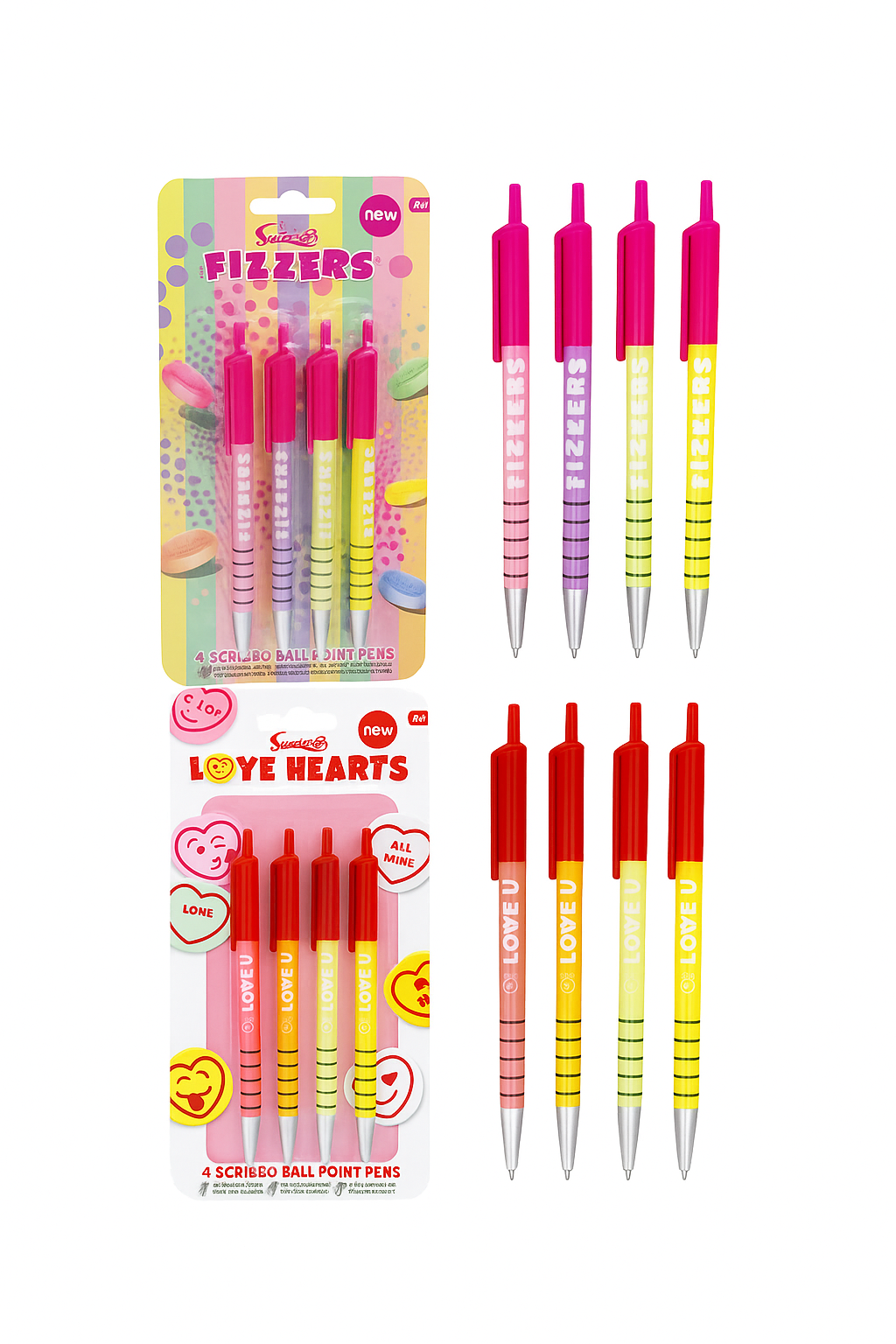 Fizzers Scented Ball Point Pens | Pack of 4