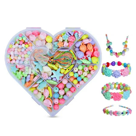 Beads Bracelet Making Craft Kit | Assorted Heart Shape Boxes