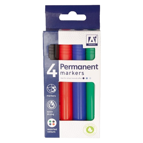 Pack of 4 Permanent Markers