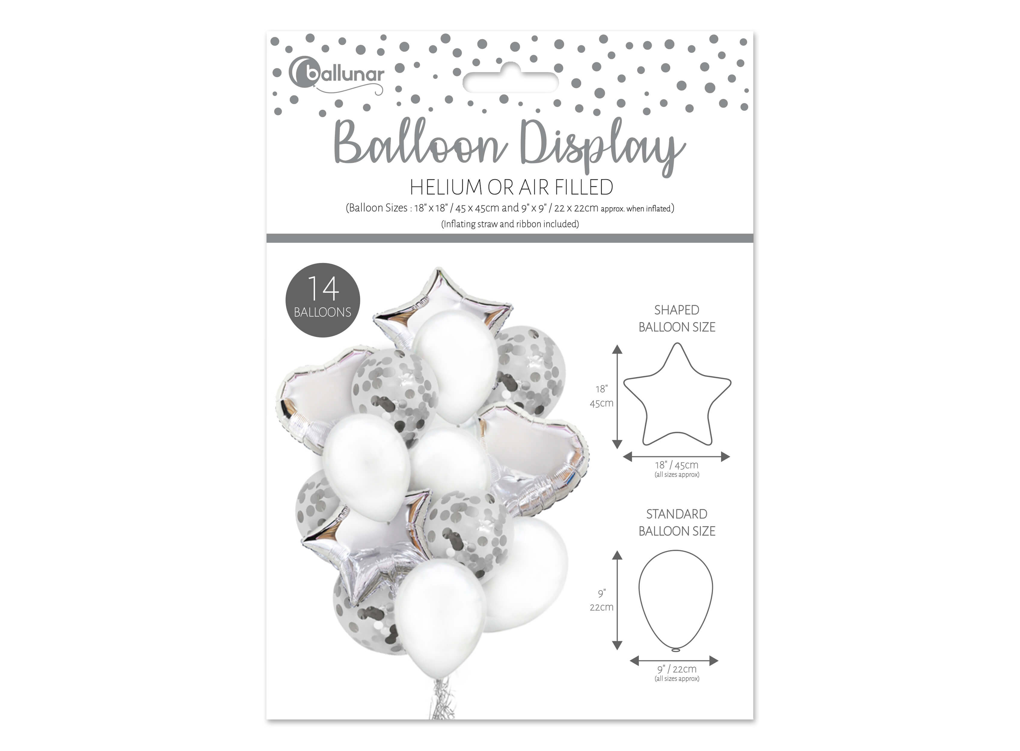 Silver Balloon Set | 14 Pcs