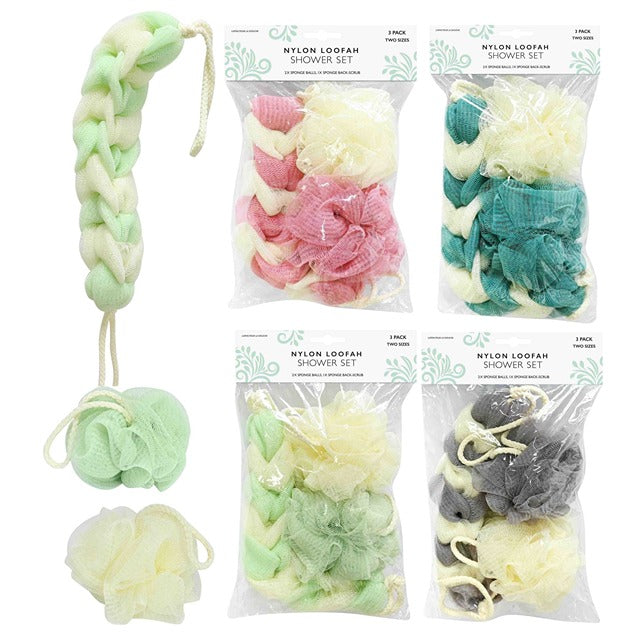 BATH SCRUB & BALL | 3 Pcs