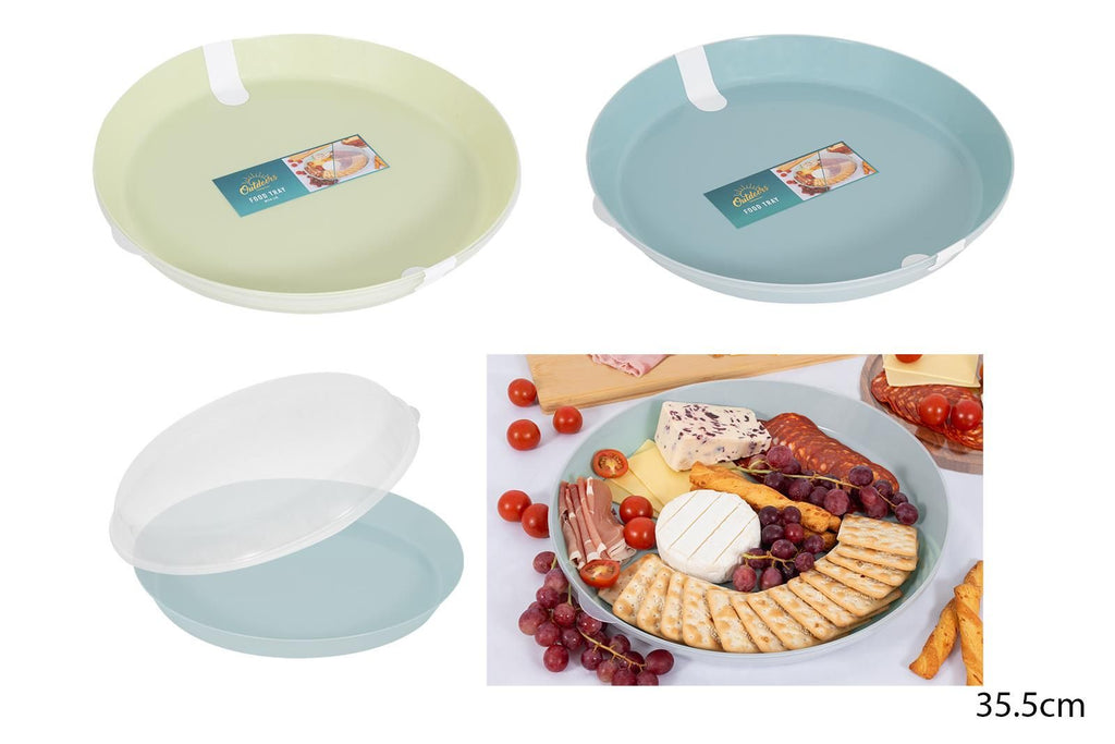 Food Tray With Clear Lid | D35.5CM