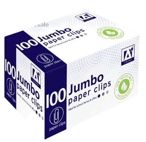 Box of 100 Jumbo Paper Clips