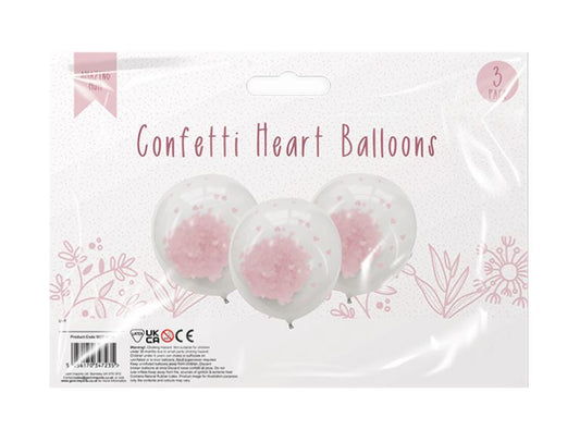 Mother's Day Confetti Heart Balloons | 3 PCS