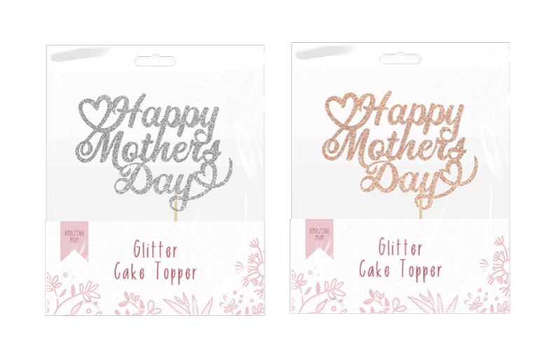 Mother's Day Glitter Cake Topper