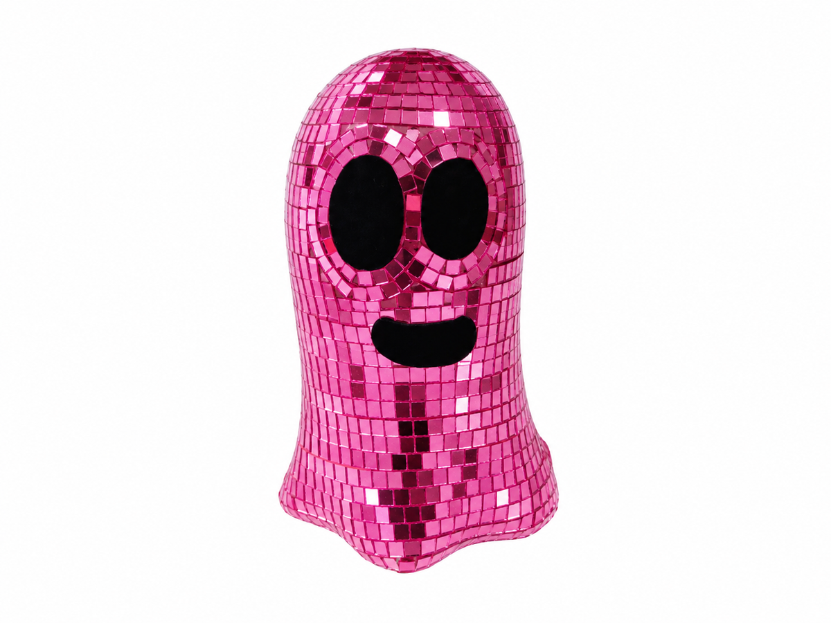 Mirror Disco Pink Ghost Head  | 18CM