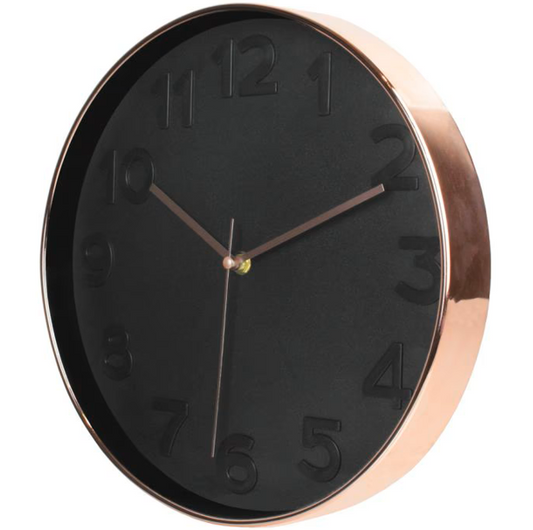 Round Black/Copper Clock