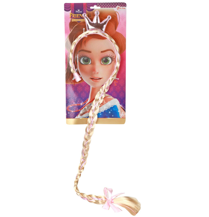 Princess Friends Diadem with Long Braid and Crown