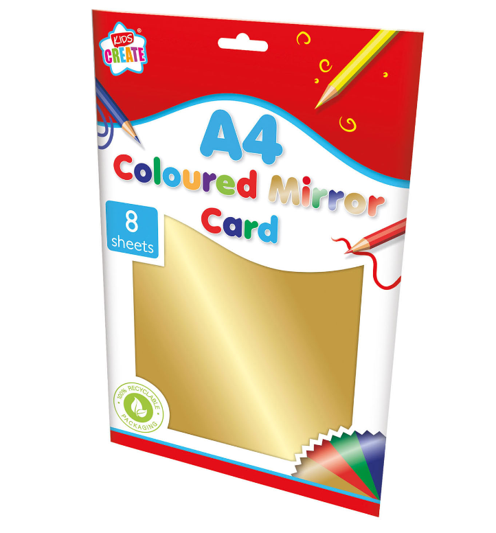 A4 Coloured Mirror Card | 8 Sheets