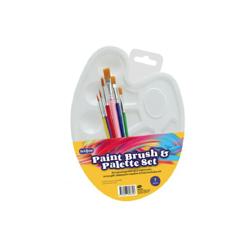 Paint Brush & Palette Set | 7Pcs