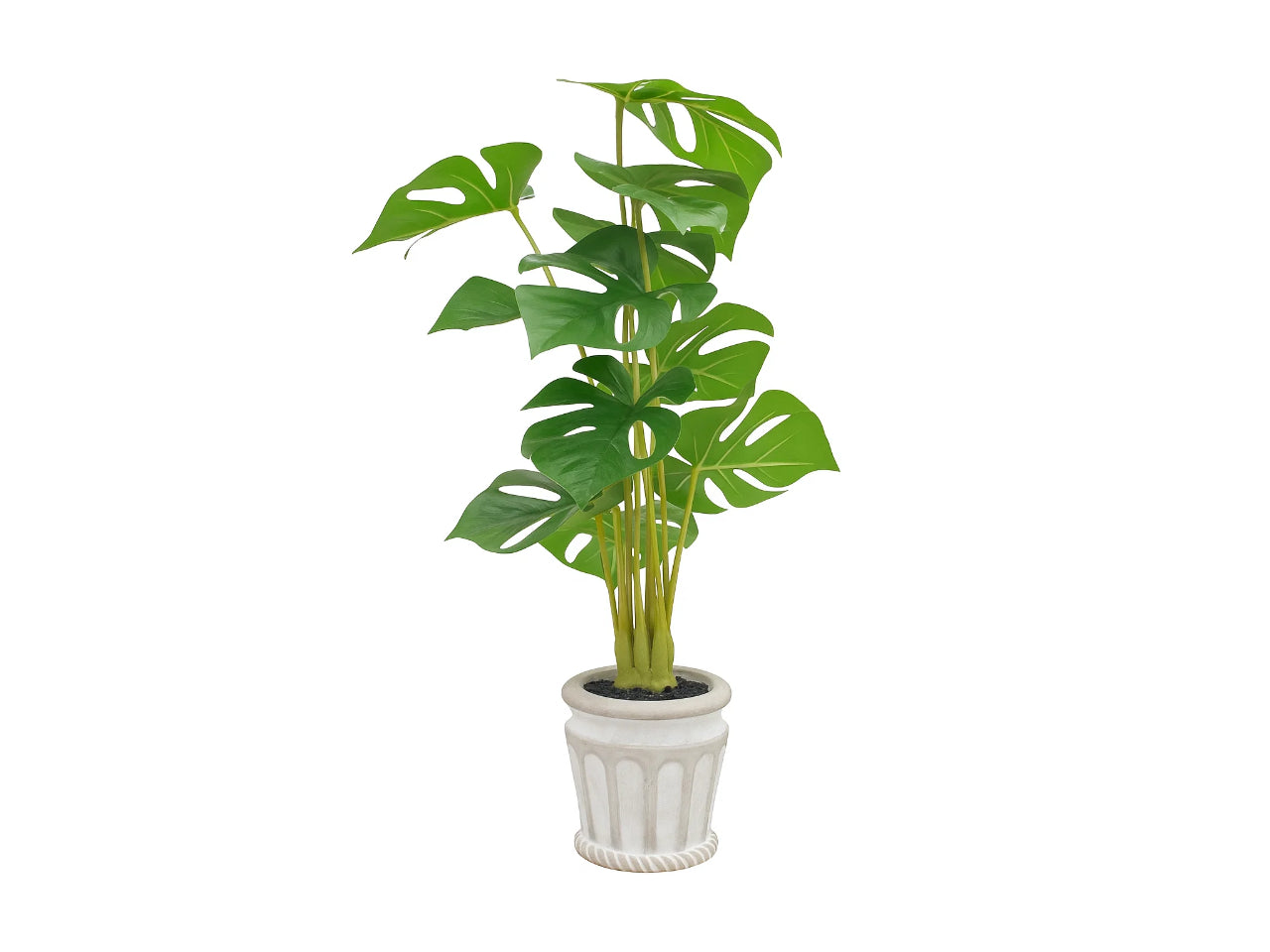 Artificial Monstera with Structured Pot | 48cm