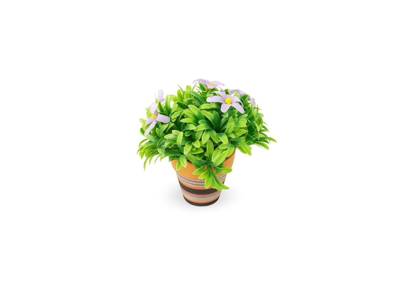 Artificial Small Chrysanthemum with Coloured Pot | 24cm