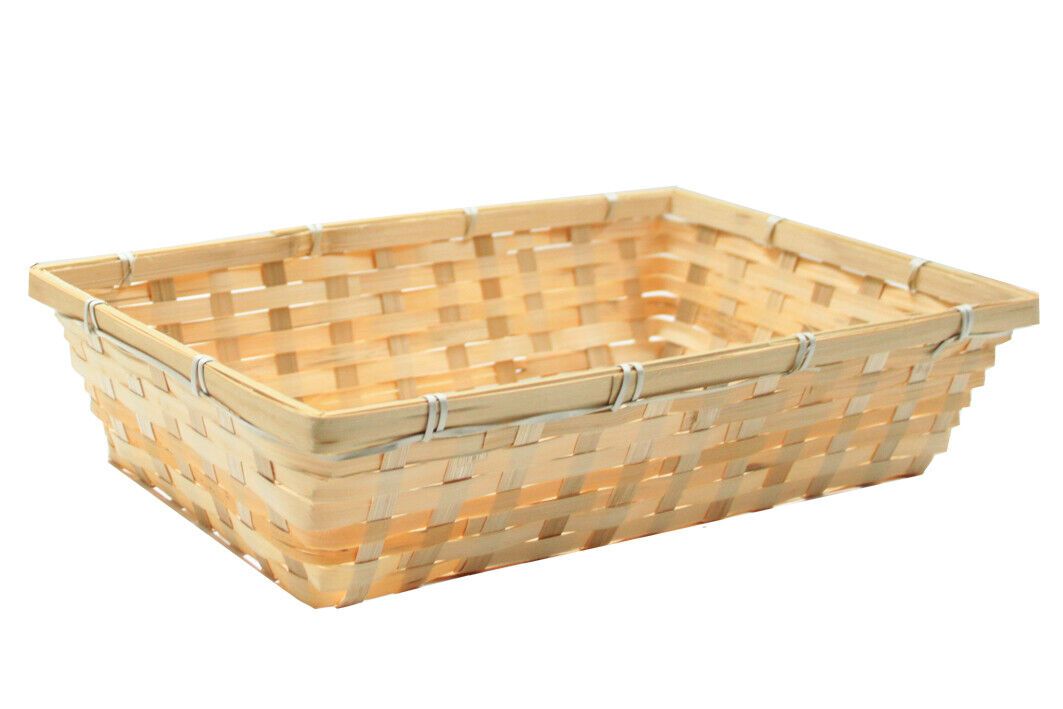 Honey Bamboo Rectangle Basket