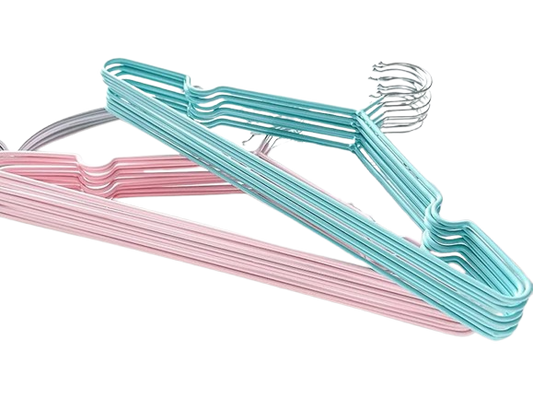 Pink & Blue Laminated Metal Dress Hangers | Pack of 7