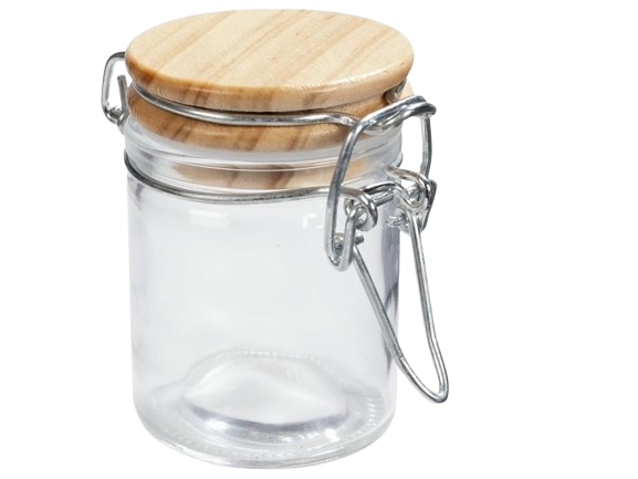Airtight Glass Kitchen Jar with Bamboo Clip Lid -| 250ML