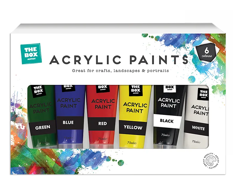 Acrylic Paints 75ml |  Pack of 6