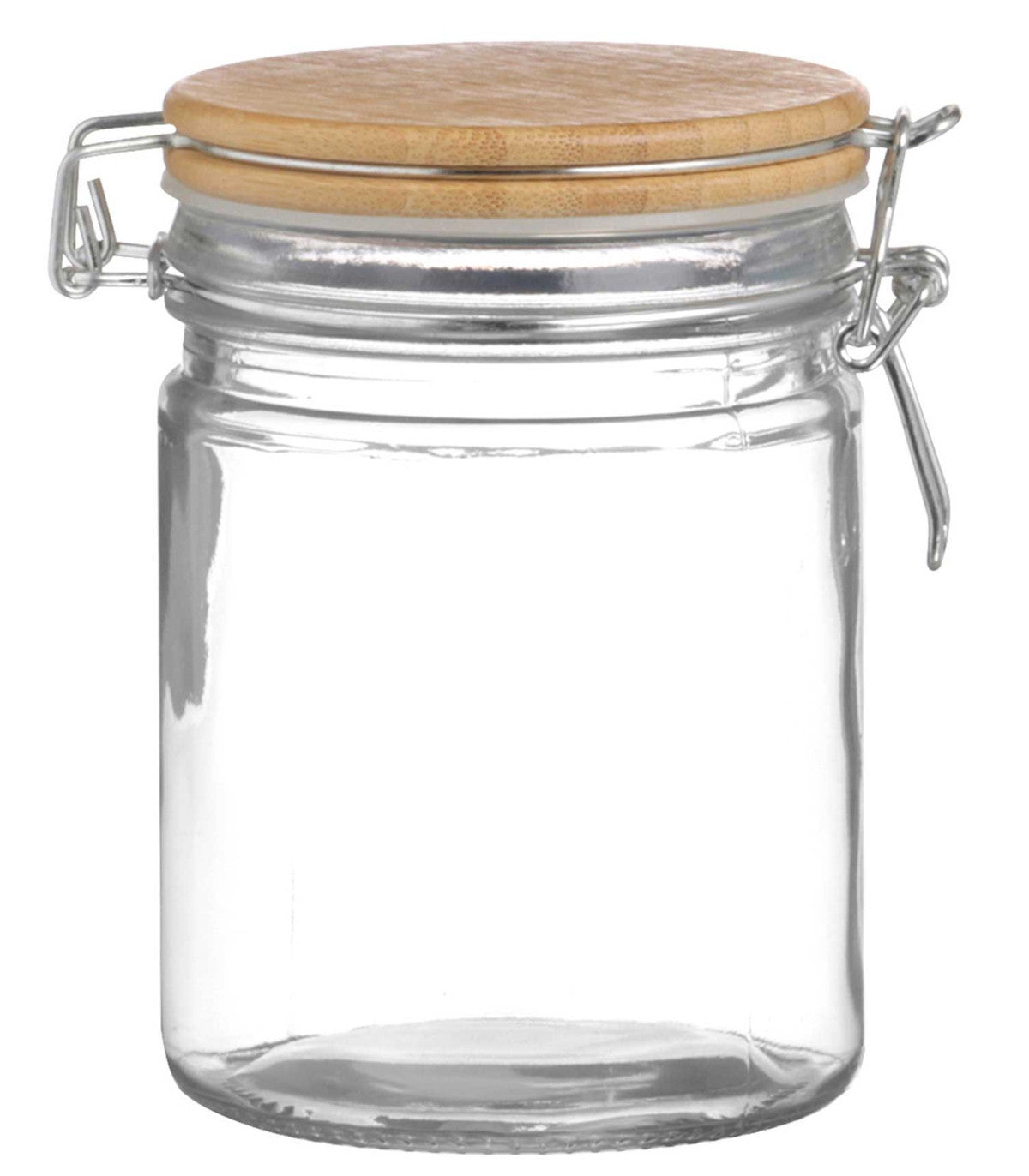 Airtight Glass Kitchen Jar with Bamboo Clip Lid -| 700ML