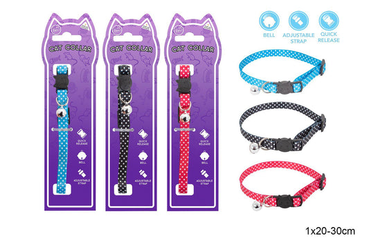 Polka Dot Cat Collar With Bell