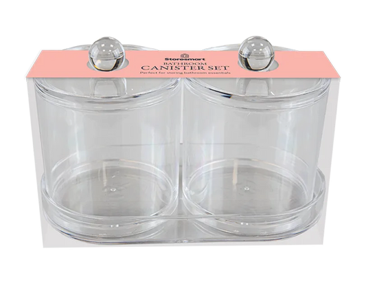 Clear Canister Set With Tray