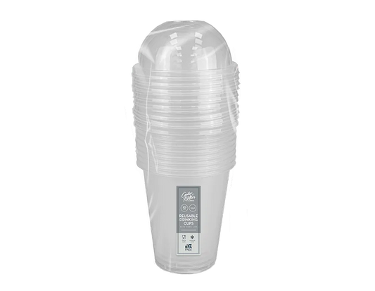 Drinking Cups with Dome Lids 355ml  | 10pcs