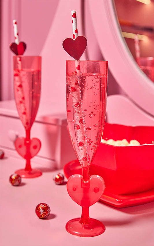 Valentine's Plastic  Heart Flutes