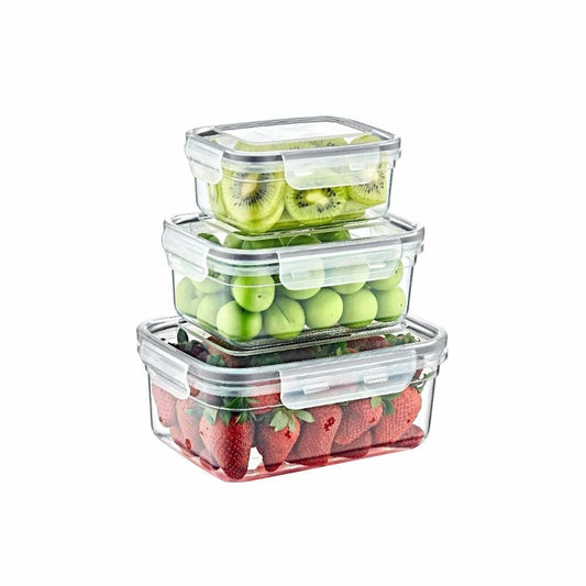 Rectangle Plastic Airtight Food Container | Set of 3 Sizes