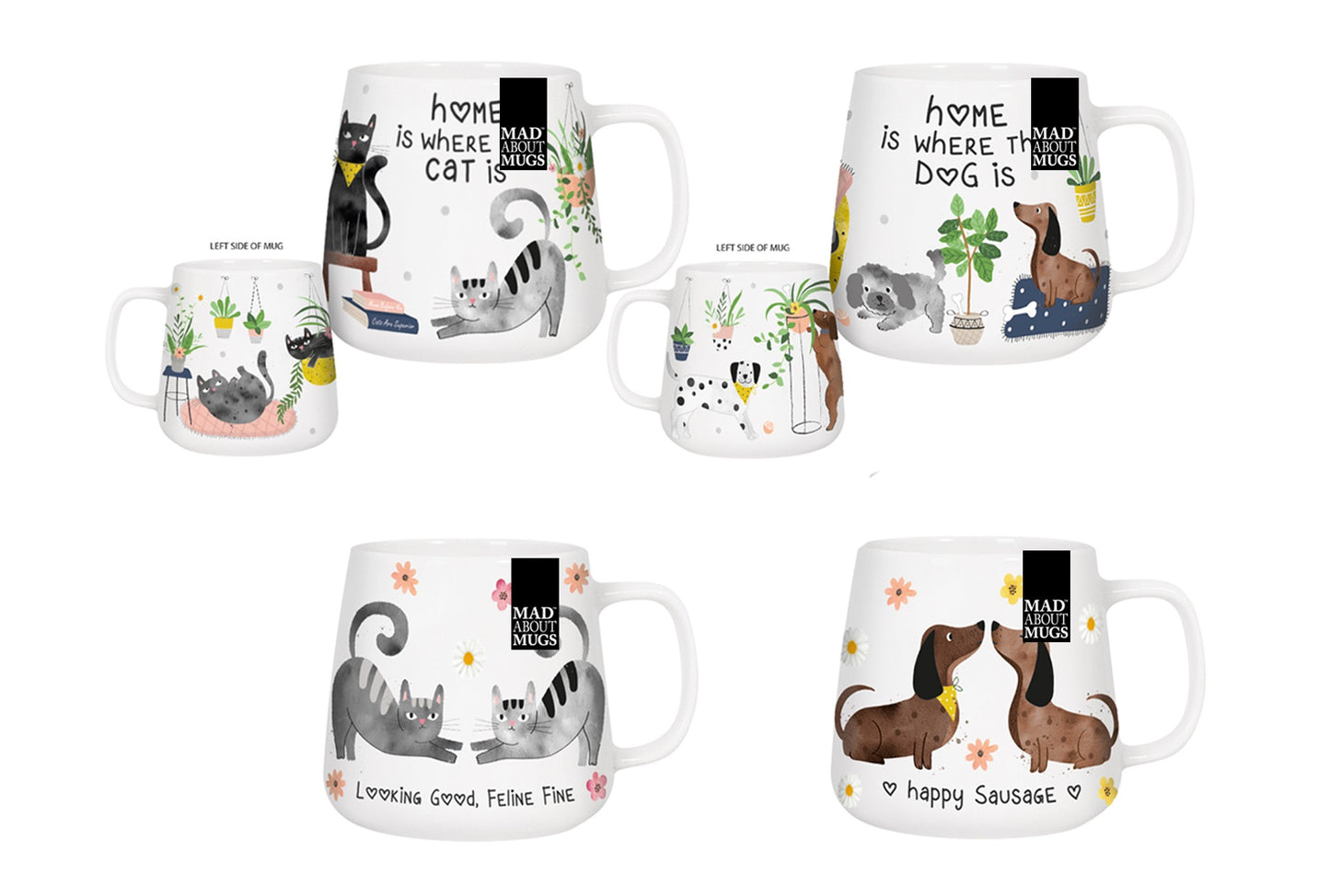 Cat & Dog Assorted Design Mug