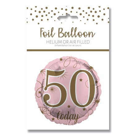 Age 50 pink foil balloon