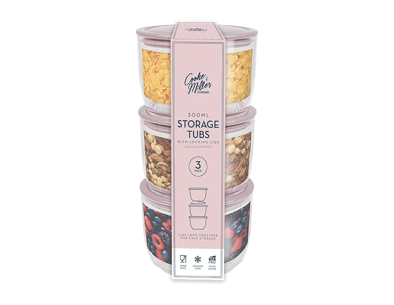 Natural Storage Tubs 300ml | 3 Pcs