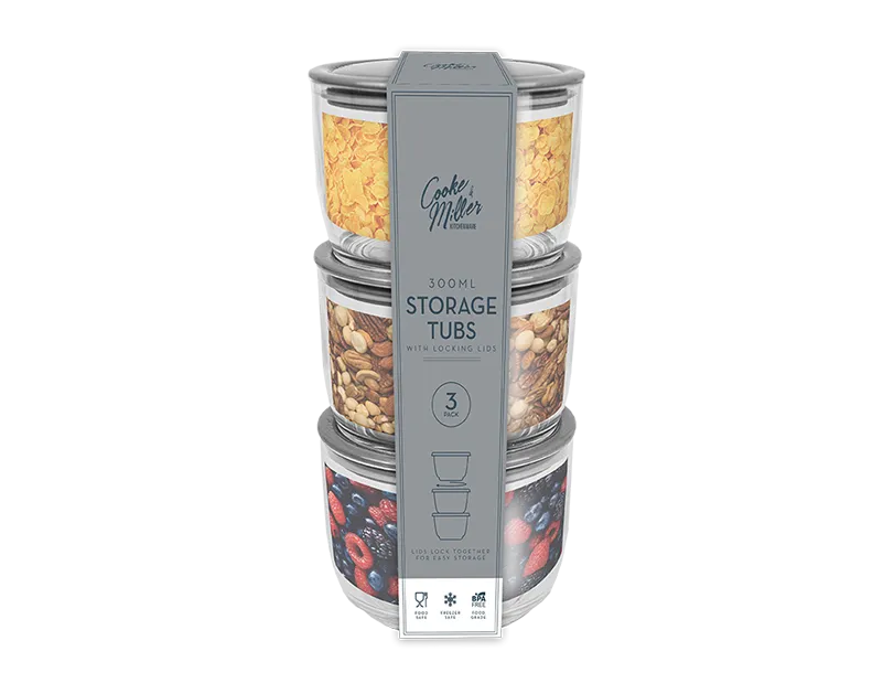 Natural Storage Tubs 300ml | 3 Pcs