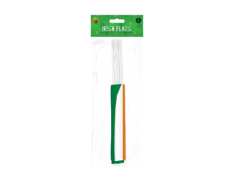 St Patrick's Day Irish Plastic Flags | 5 Pcs